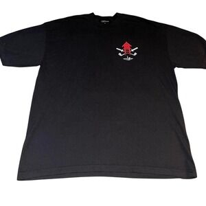 CRFT By Maki Graphic T Shirt XL Black Samurai Pagoda Cross Swords Streetwear